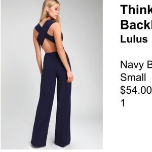 lulus navy jumpsuit